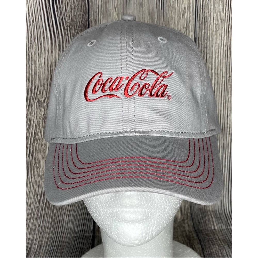 NEW Coca Cola Women’s Gray Red Baseball Hat Cap Adjustable One Size Collectible